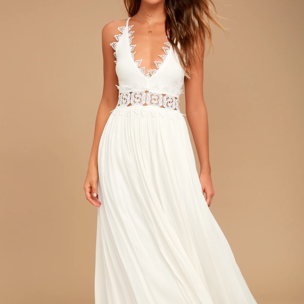 Lulus white maxi dress